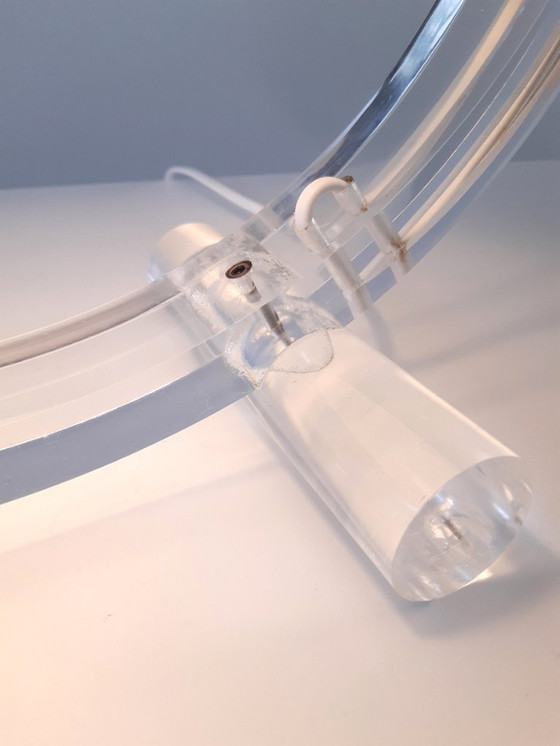 Image 1 of Imposante plexiglazen mushroom tafellamp,  mcm tafellamp, vintage space age bureaulamp