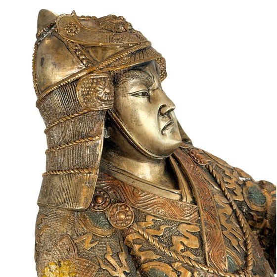 Monumental pair of bronze Japanese samurai – Miyao-style, 20th century – Sculpture, Metal (photo 6 of 11)