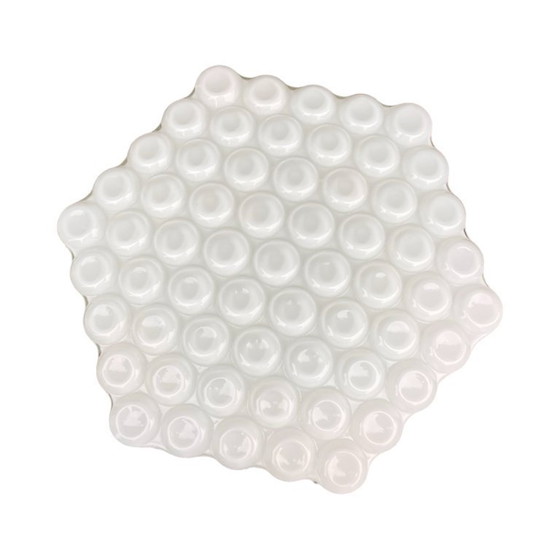 Image 1 of Large hexagonal three-dimensional milky white Honeycomb wall lamp ceiling lamp Czechoslovakia Kamenický Šenov 1960s
