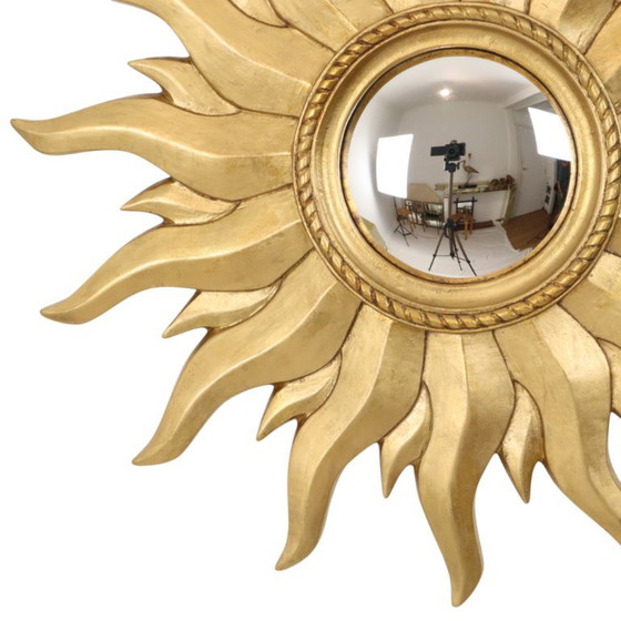 Specchio Vintage Dorato Sunburst Convesso 54cm – Glass, Plastic (photo 4 of 19)