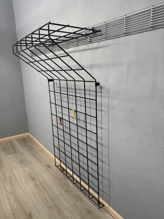 Image 1 of Vintage pilastro metalen wandkapstok met hoedenplank