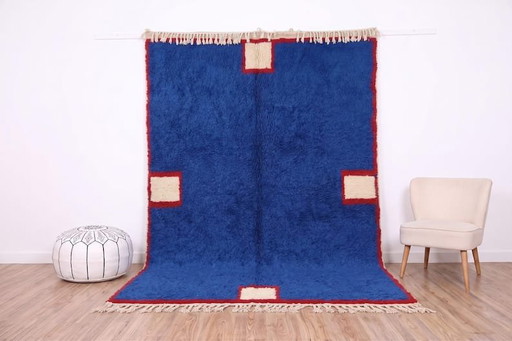 Grand tapis berbère en laine pure fait main traditionnelle 3/4 m – Alessi, vloerkleden en tapijten, Wool
