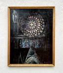 Peinture à l'huile vintage Cathédrale de Strasbourg, c.1960