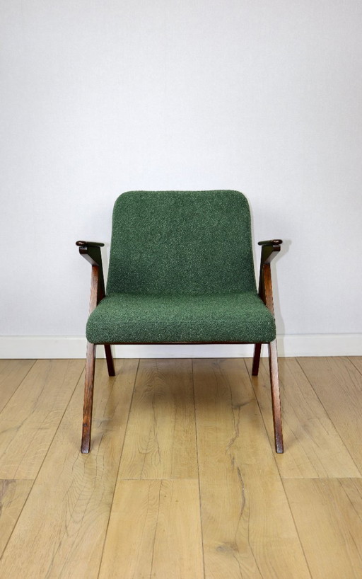 Fauteuil Bunny, en bouclé vert des années 1970, par J. Chierowski - 2 exemplaires disponibles