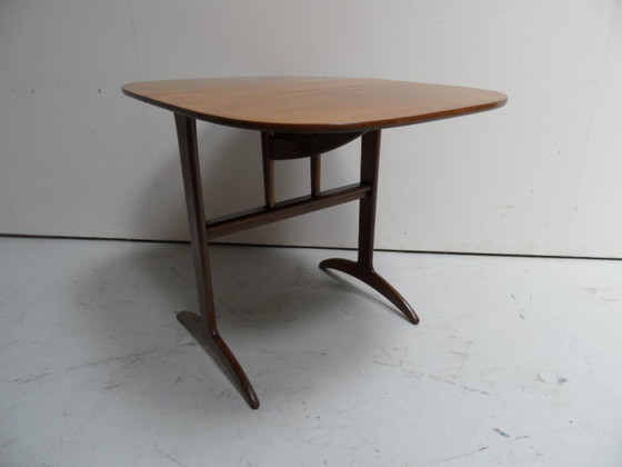 Image 1 of Mid Century drop-leaf side table
