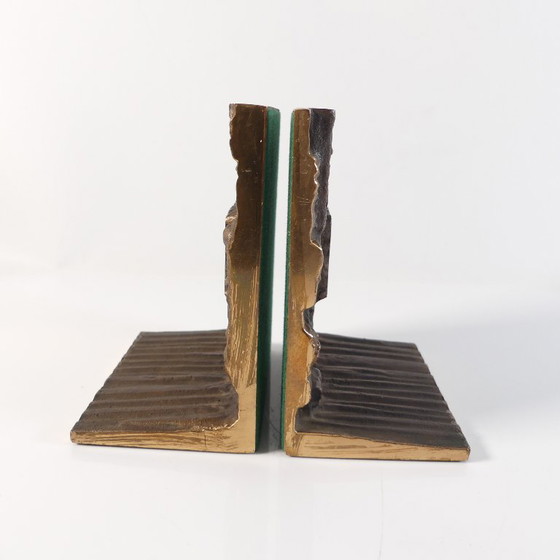 1 Paire de serre-livres brutalistes des années 1960 – Objets déco, Bronze (photo 5 of 8)