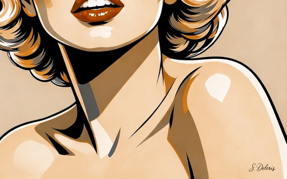 Ritratto Pop Art Marilyn Monroe - (60x60 Cm), Dipinti e disegni, Tela, Multicolore (foto 8 di 15)