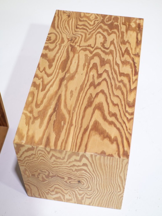 Image 1 of 2 meubles muraux pour disques vinyles, en pin, style vintage danois