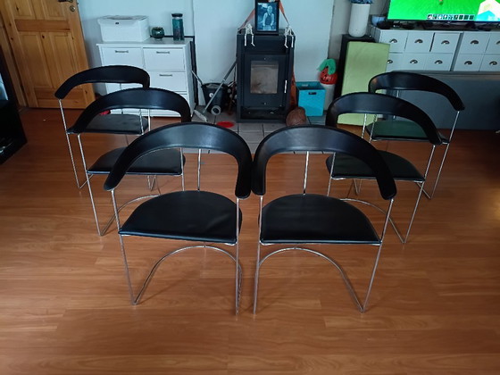Chairs by Arrben italy 1980 s – Armchairs, Leather, Chrome (photo 2 of 9)