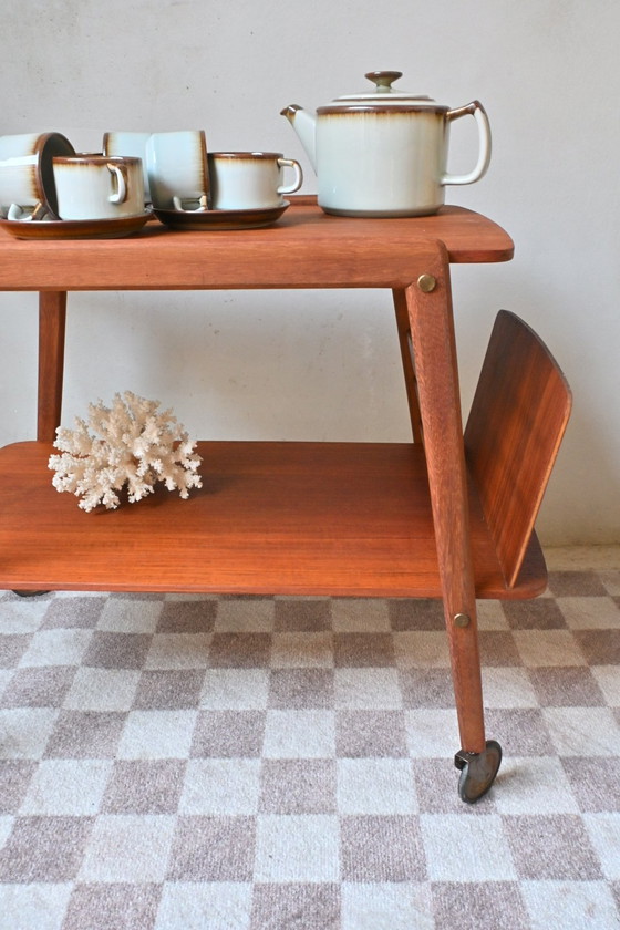Image 1 of Vintage Teak Barcart Met Tijdschriftvak