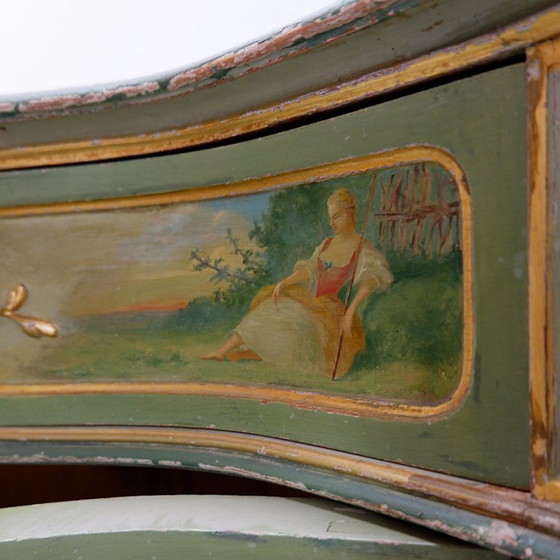 Image 1 of Venetian Baroque Arched Cabinet with Pastoral Decoration - Circa 1900