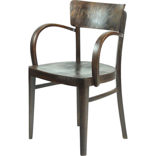 Fauteuil de bureau Thonet en chêne, Tchécoslovaquie, années 1930