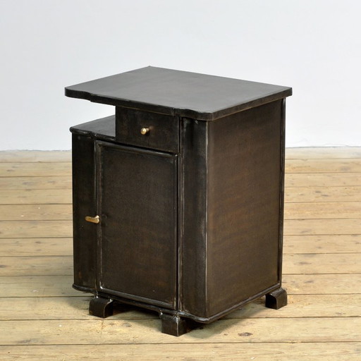 Table de chevet en fer, vers 1930 – nachtkastjes, Iron, Metal