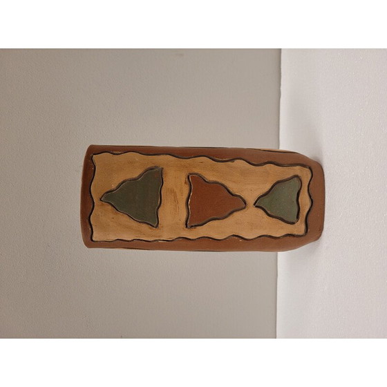 Image 1 of Vintage brown ceramic vase, France