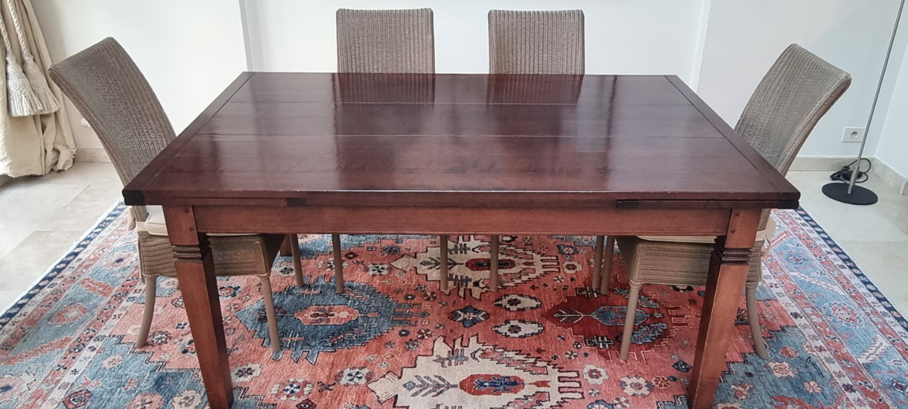 Eettafel Canadese Kerselaar (uitschuifbaar met 2 verlengstukken)