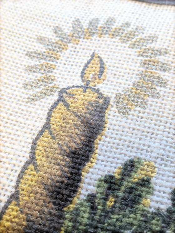 Image 1 of Raro sottopiatto vintage anni '60/'70 di NAGEL Piepmatz – design natalizio in juta