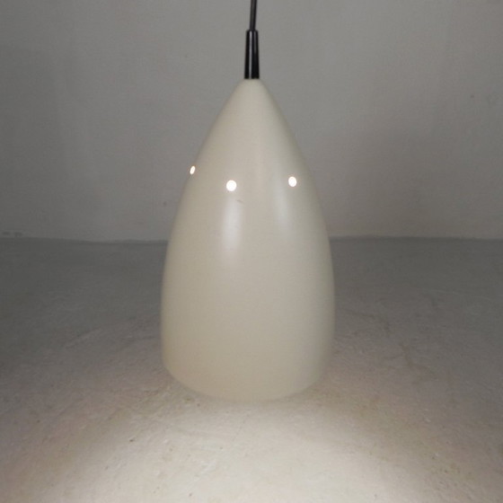 Image 1 of Vintage hanglamp met cremekleurige aluminium kap, jaren 60