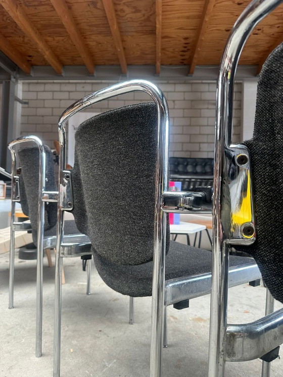 Image 1 of Vintage Schöder & Henzelmann tubular frame stackable chairs (more in stock)