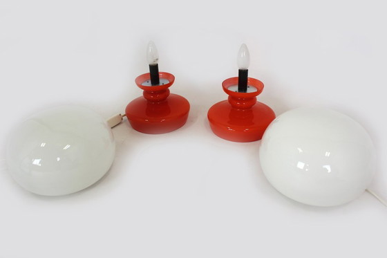 Image 1 of Glass Table Lamps attributed to Stepan Tabery for Osvetlovaci Sklo, 1970s, Set of 2