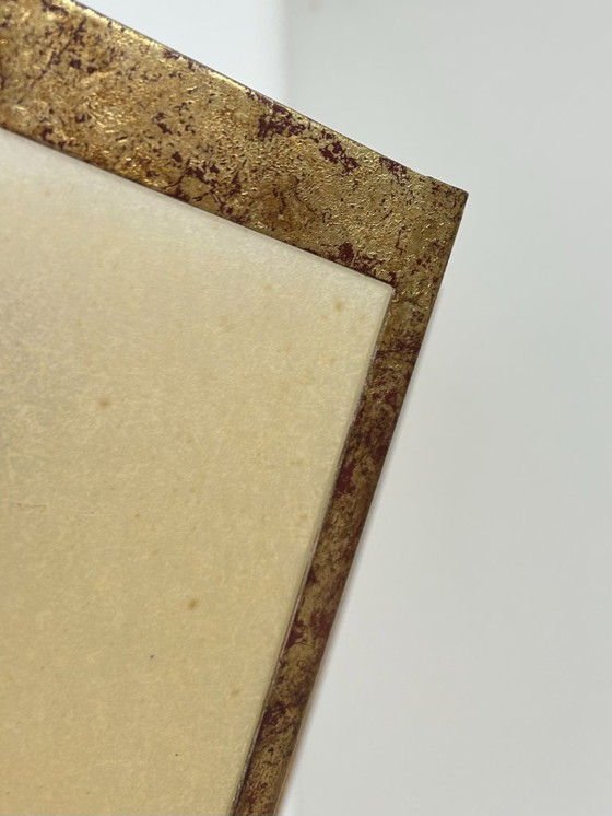 Image 1 of Paire d'appliques XL en métal doré et parchemin, France, 1970