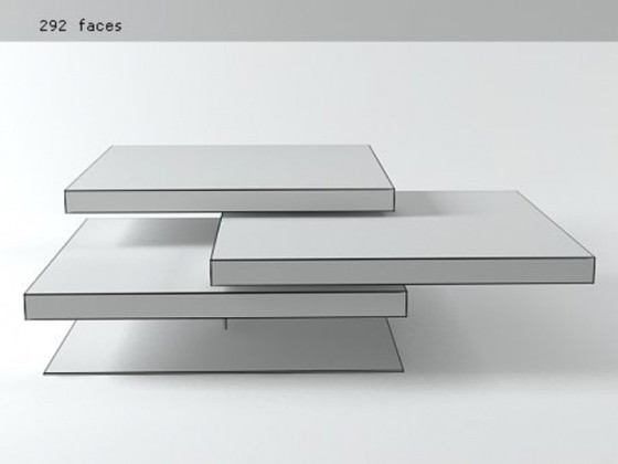 Image 1 of Moderne draaibare vierkante salontafel met 3 niveaus (Ligne Roset Strates-stijl)