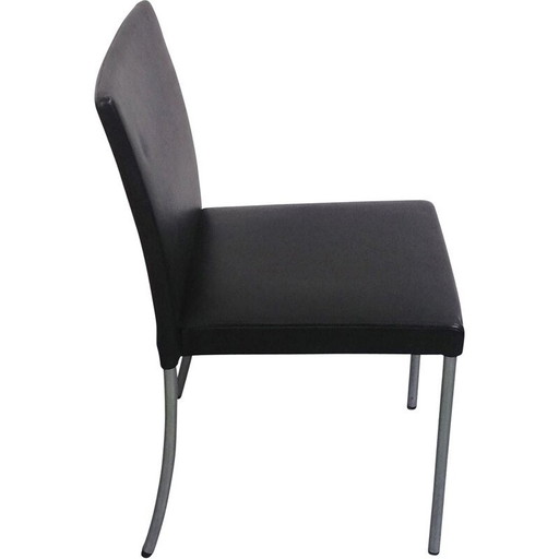 Jason Lite 1700 vintage stoel in zwart leer voor Walter Knoll