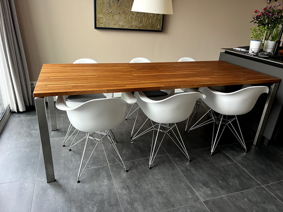 Image 1 of 6x Vitra Eames Dsr Chairs And Dining Table