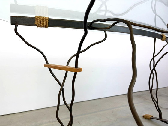 Vintage Wrought Iron and Glass Dining Table, 1970s (photo 12 of 17)