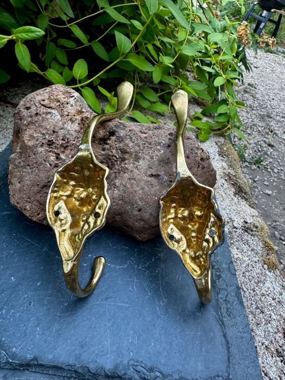 2 lion coat hooks in solid brass Art Nouveau – Coat racks (photo 5 of 6)