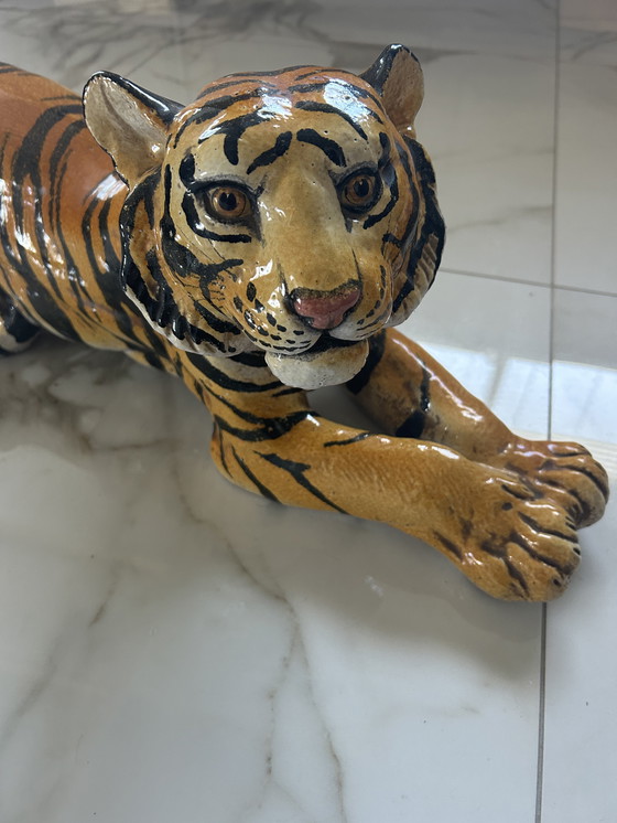 Image 1 of Vintage Italiaans tijgerbeeld – jaren ’70