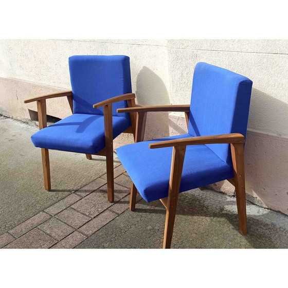 Image 1 of Pair of vintage bridge chairs in solid teak, 1950