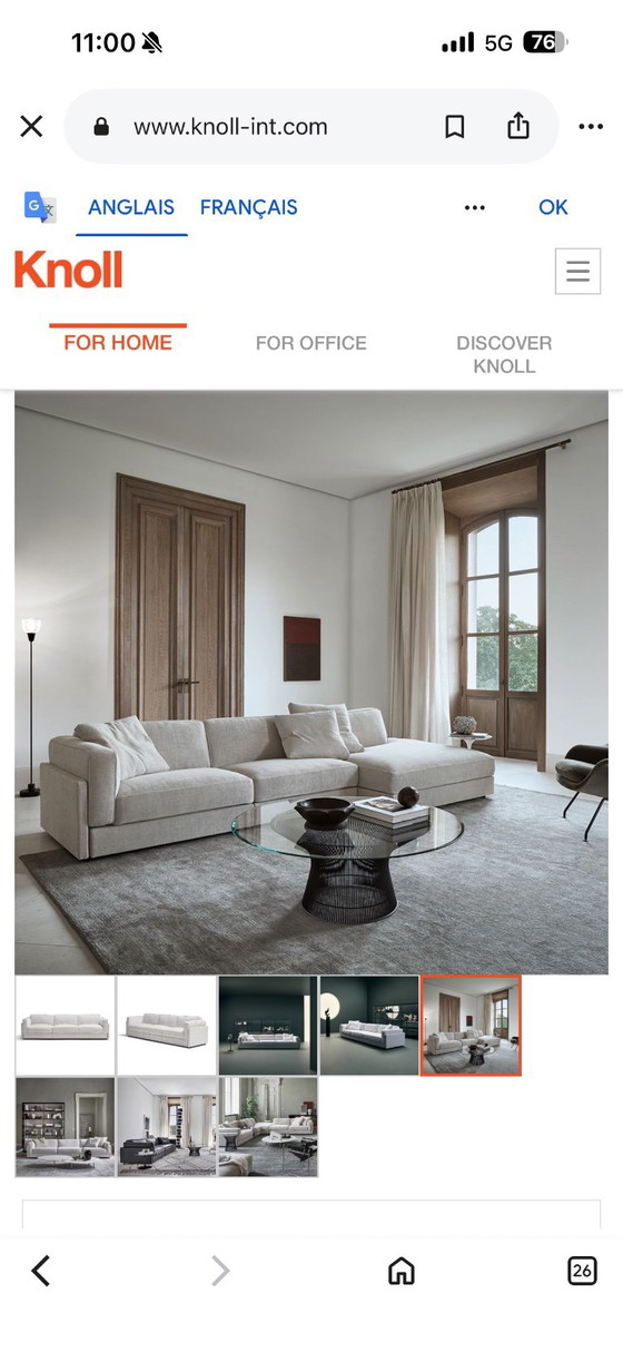 Sofá esquinero KNOLL Gould – Sofás esquineros, Terciopelo (photo 6 of 9)