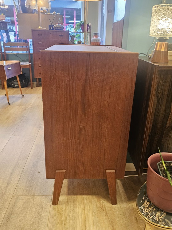 Danish Vintage Teak Dressing Table Chest of Drawers / Make-up Cabinet, Wood, Brown (photo 12 of 15)