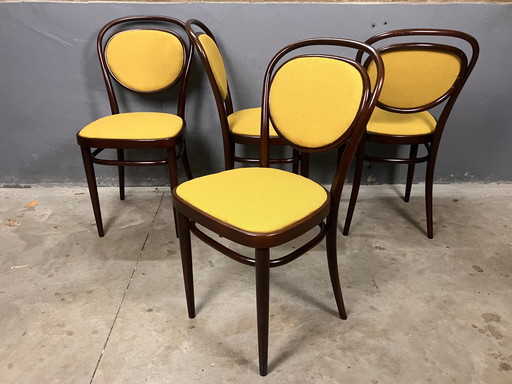Thonet 215 bentwood yellow newly upholstered