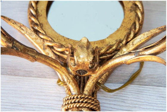 Superb pair of 1950s gilt metal Wall lights. (photo 8 of 8)