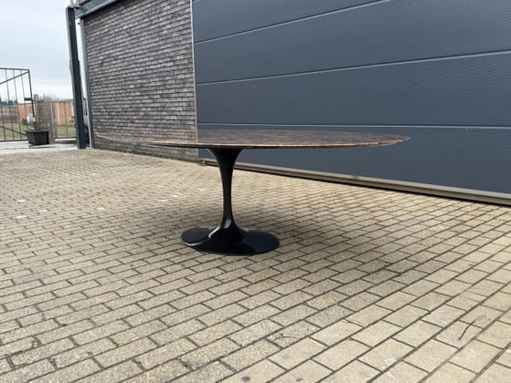 Image 1 of Original oval Knoll Tulip dining table (244cm) Emperador