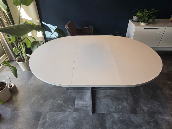 Tavolo design vintage Tecta anni '70 – speciale costruzione estensibile – Tavoli da pranzo, Metallo, lamine (photo 4 of 8)