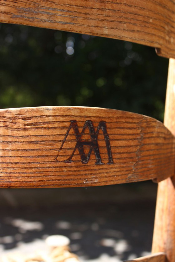 Image 1 of Handwerklich gefertigter Bauernhofstuhl primitives Design Ende 19.