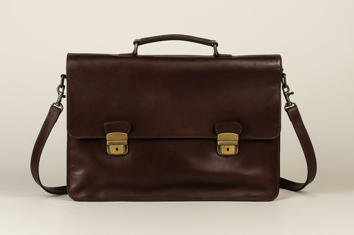 Cartella in pelle vintage di Lederwaren Kerkhof (Paesi Bassi) - con chiavi