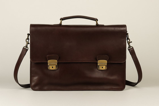 Image 1 of Cartella in pelle vintage di Lederwaren Kerkhof (Paesi Bassi) - con chiavi