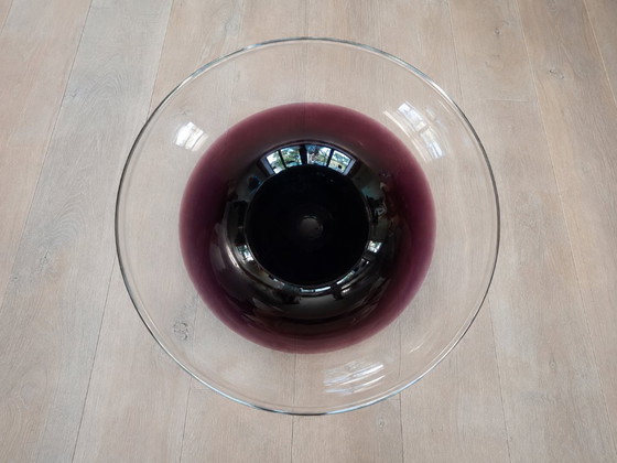 Vintage Art Glass Bowl – Purple/Burgundy – 26 cm – Vases (photo 3 of 5)