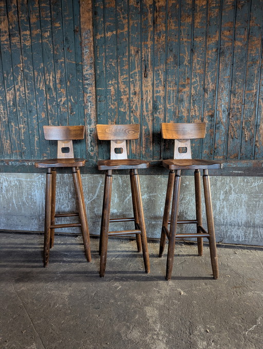 Midcentury brutalist barstools, 1970s
