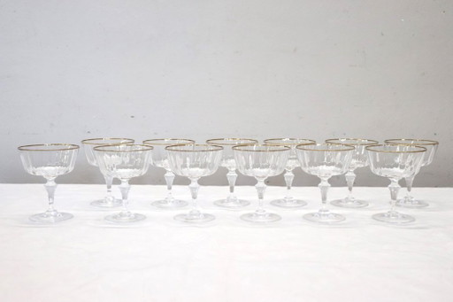 Copas de champán de cristal soplado de Murano de Nason & Moretti con etiqueta original, juego de 12