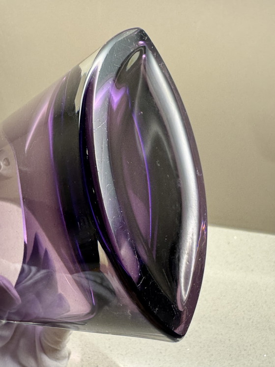 Image 1 of Vintage Krosno Poland Vase – Amethyst Purple Glass – Handmade
