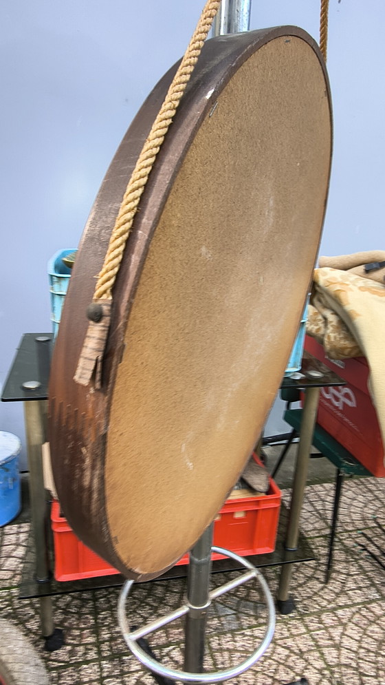 Image 1 of Runder Teakholzspiegel aus den 1960er Jahren im skandinavischen Stil