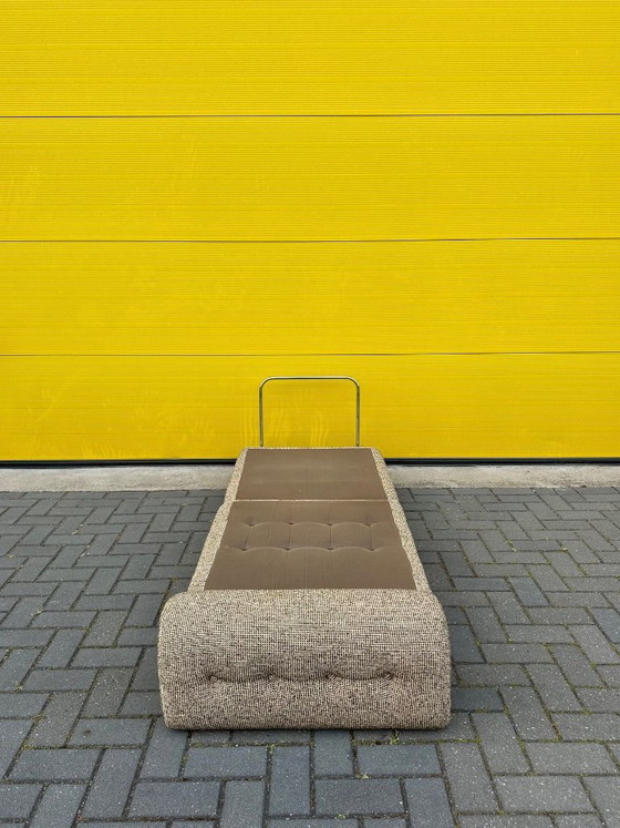 Image 1 of Vintage modular sofa / sofa bed - beige-brown woven fabric