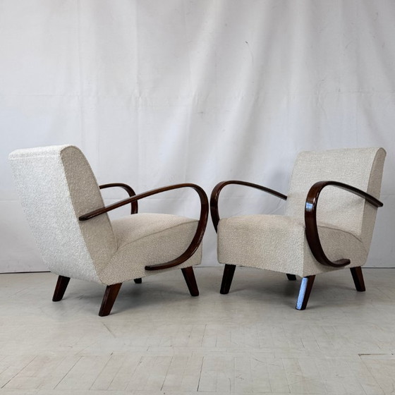 Image 1 of Paar volledig gerestaureerde Jindřich Halabala Type C fauteuils voor UP Závody, jaren 30