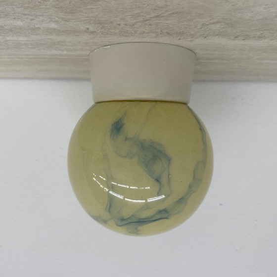 Image 1 of Thabur art deco marbled glass ceiling lamp , 1930s the Netherlands