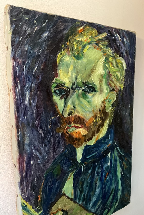 Image 1 of Original Expressionist Oil Painting on Canvas – Vintage Portrait, 1960s–1970s