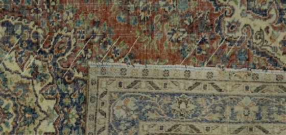 Grande tappeto turco vintage Oushak 260 × 167 cm | Tappeto medaglione in lana anatolica tessuto a mano (photo 10 of 10)